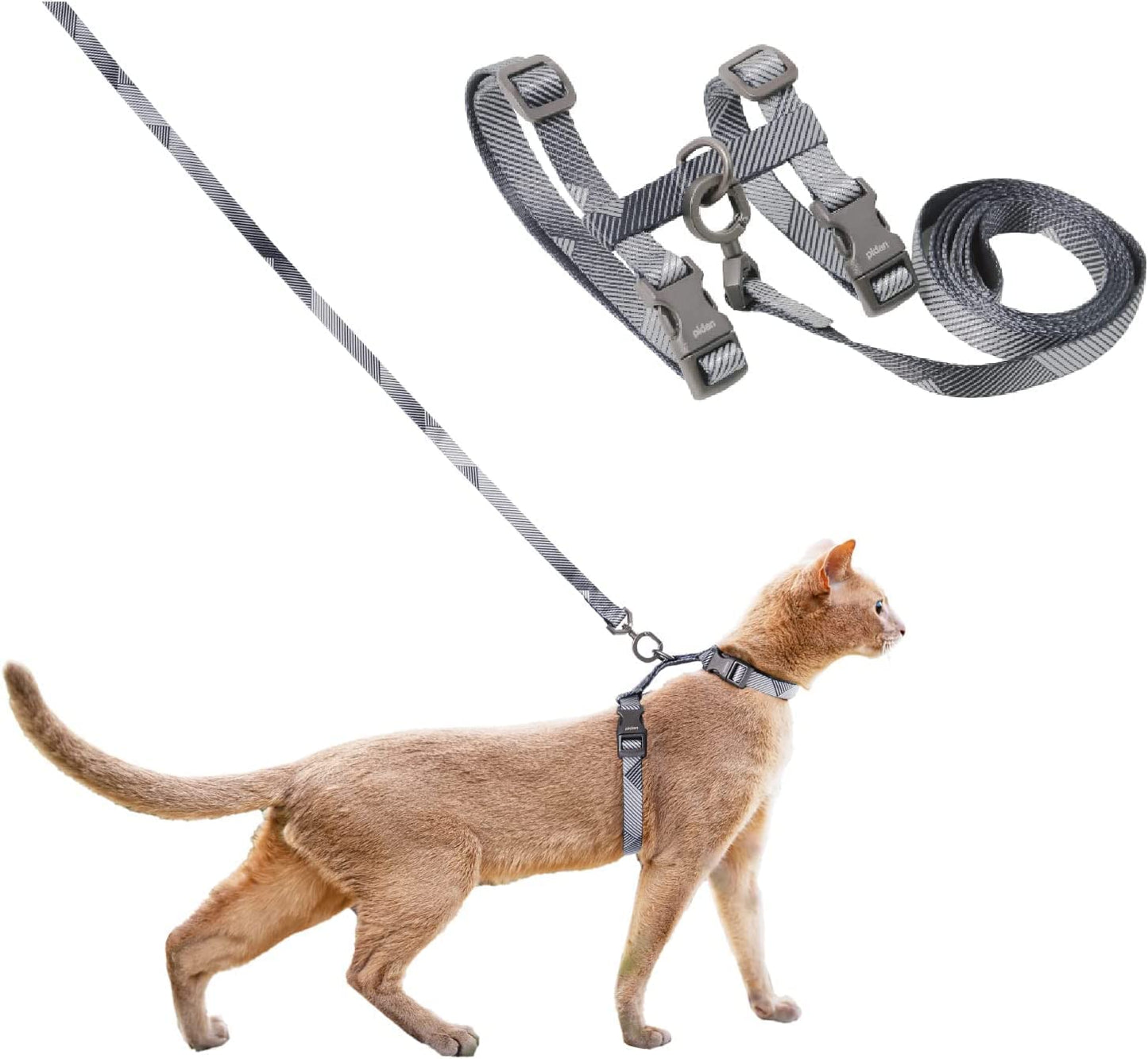 Cat Harness and Leash Set, Cats Escape Proof - Adjustable Kitten Harness for Large Small Cats, Lightweight Soft Walking Travel Petsafe Harness((Multicolor-M Size)