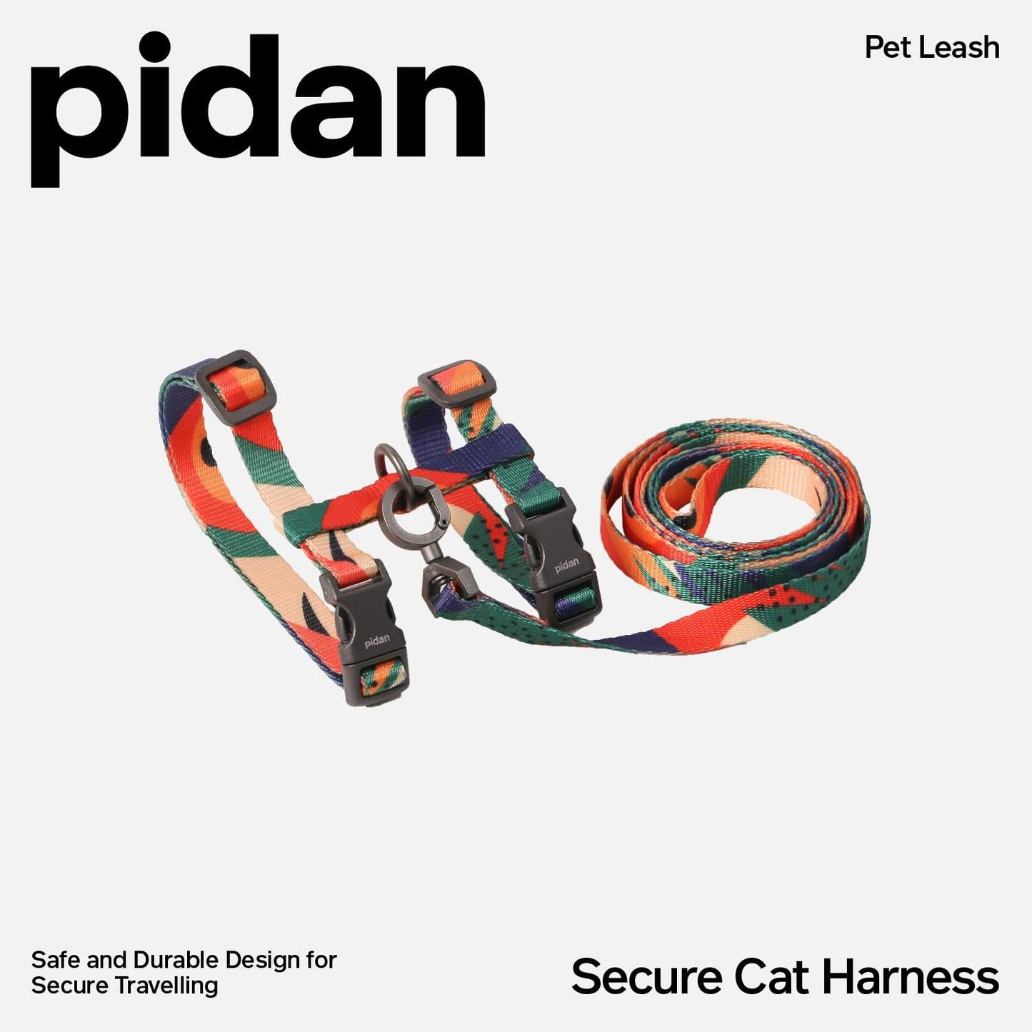 Cat Harness and Leash Set, Cats Escape Proof - Adjustable Kitten Harness for Large Small Cats, Lightweight Soft Walking Travel Petsafe Harness（(Multicolor-M Size）