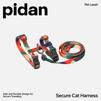 Cat Harness and Leash Set, Cats Escape Proof - Adjustable Kitten Harness for Large Small Cats, Lightweight Soft Walking Travel Petsafe Harness（(Multicolor-M Size）