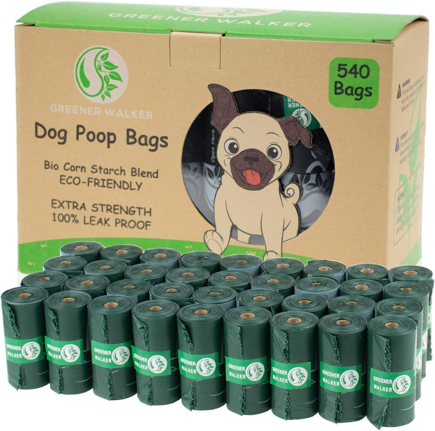 Poop Bags for Dog Waste-540 Bags,Extra Thick Strong 100% Leak Proof Dog Waste Bags (Green)