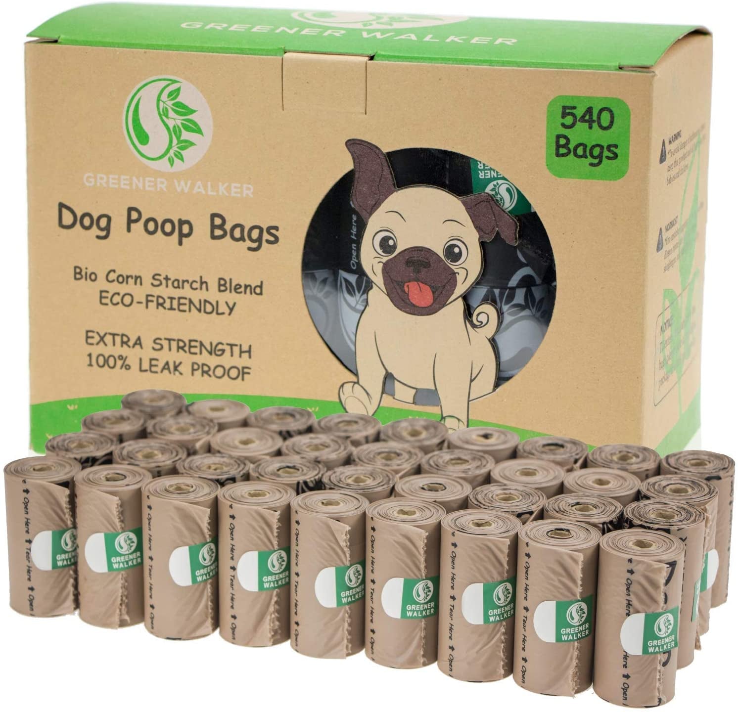 Poop Bags for Dog Waste-540 Bags,Extra Thick Strong 100% Leak Proof Dog Waste Bags (Green)
